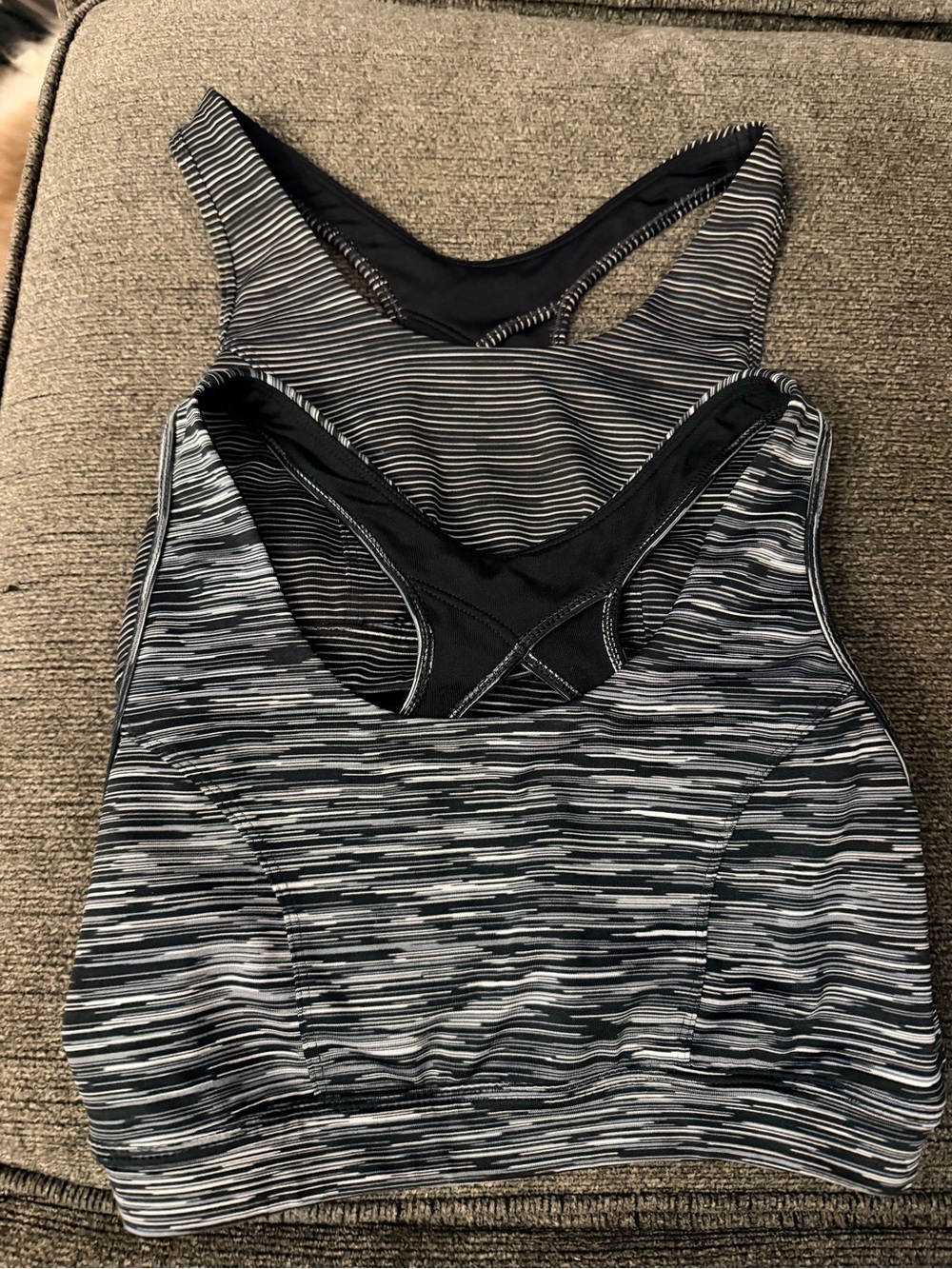 tek gear Black & Gray Space-Dye Racerback Sports Bra